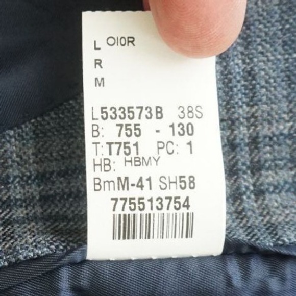 Lauren Ralph Lauren Mens Plaid Sport Coat Blazer Blue Gray Wool Silk Linen 38S - Picture 10 of 11